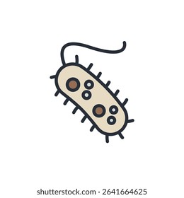 bacterium icons isolated on White Background. Flat style design