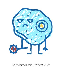 bacterium ill doodle icon sketch vector. bacterium ill sign. isolated symbol illustration