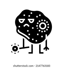 bacterium ill glyph icon vector. bacterium ill sign. isolated contour symbol black illustration