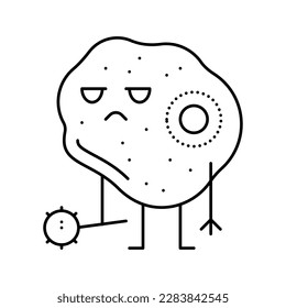 vector de icono de la línea de la bacteria. signo de enfermedad bacteriana. símbolo de contorno aislado ilustración negra