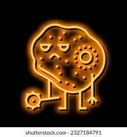 bacterium ill neon light sign vector. bacterium ill illustration