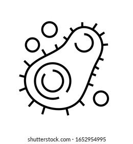 Bacterium line icon, concept sign, outline vector illustration, linear symbol.