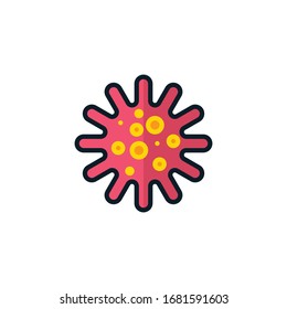 Bacterium, microbe, cell, coronavirus filled outline icons. Vector illustration. Editable stroke. Isolated icon suitable for web, infographics, interface and apps.