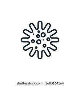 Bacterium, microbe, cell, coronavirus outline icons. Vector illustration. Editable stroke. Isolated icon suitable for web, infographics, interface and apps.