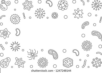 Bacterium Microbiology Horizontal Frame Empty Space Stock Vector ...