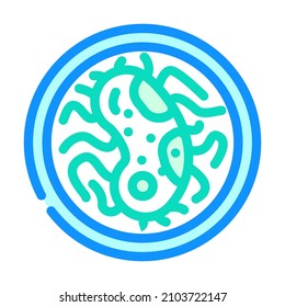 Bakterium recherchiert Farbsymbol Vektorgrafik. bakterielles Forschungszeichen. einzelne Symbolillustration