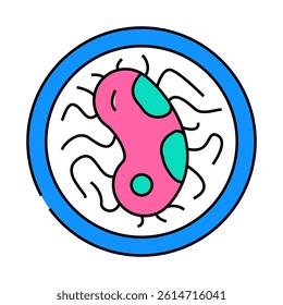 bacterium researching line icon vector. bacterium researching sign. isolated symbol illustration