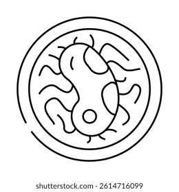bacterium researching line icon vector. bacterium researching sign. isolated contour symbol black illustration