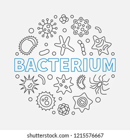 Bacterium round vector microbiology illustration made with bacteria concept outline icons