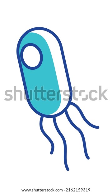 Bacterium semi flat color vector element. Full\
sized object on white. Microbiology. Scientific sample. Infectious\
agent simple cartoon style illustration for web graphic design and\
animation