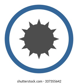 Bacterium vector icon. Style is bicolor flat rounded symbol, cobalt and gray colors, rounded angles, white background.