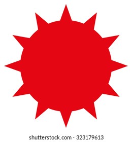 Bacterium vector icon. Style is flat symbol, red color, rounded angles, white background.