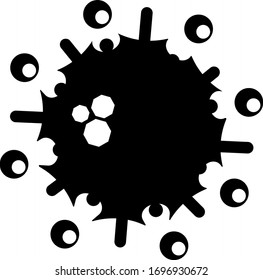 bacterium, virus, cross-shaped tentacle cell