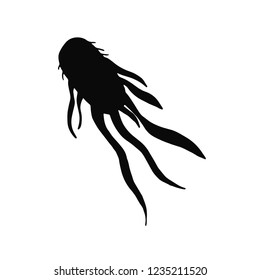 bacterium virus silhouette vector icon. isolated