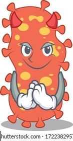 Bacteroides dressed as devil cartoon character design style