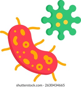 Bactery Icon Flat Vector Illustration