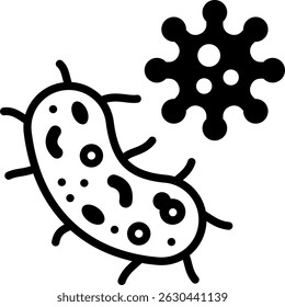 Bactery Icon Mixed Vector Illustration