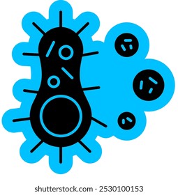 Bactery Icon, Unicelluler, microbactery, microbe