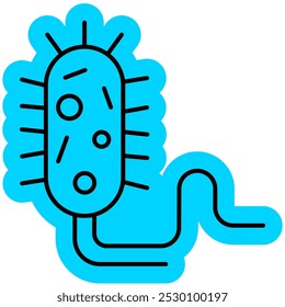 Bactery Icon, Unicelluler, microbactery, microbe