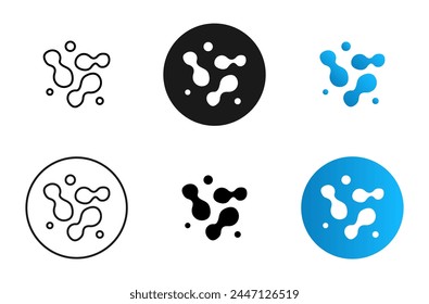 Bactria icon. Probiotic symbol. Fermentation, nourishment and nutrition vector illustration. Microbe organism icon. Microbiology, biochemistry and biotechnology sign. Microscopic molecular pictogram.