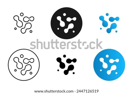 Bactria icon. Probiotic symbol. Fermentation, nourishment and nutrition vector illustration. Microbe organism icon. Microbiology, biochemistry and biotechnology sign. Microscopic molecular pictogram.