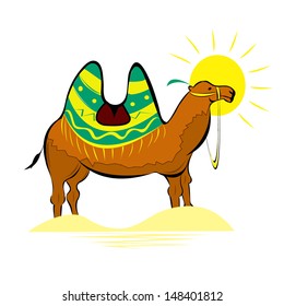 Bactrian camal. Isolated vector