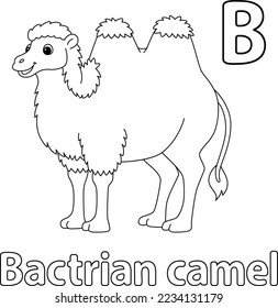 Bactrian Camel Alphabet ABC Isolated Coloring B