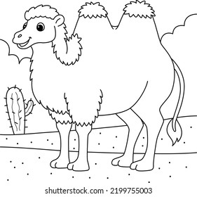 Bactrian Camel Animal Coloring Page for Kids