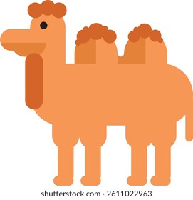 The Bactrian Camel in cartoon style