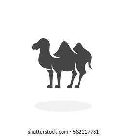 Bactrian camel icon isolated on white background. Bactrian camel vector logo. Flat design style. Modern vector pictogram for web graphics - stock vector