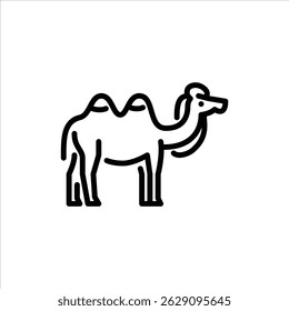 Bactrian Camel outline icon. Camel black line illustration.