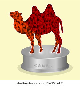 bactrian camel polygon isolated,vector illustration