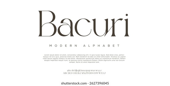 Bacuri Classic Lettering Minimal Fashion Designs. Typography fonts regular uppercase and lowercase