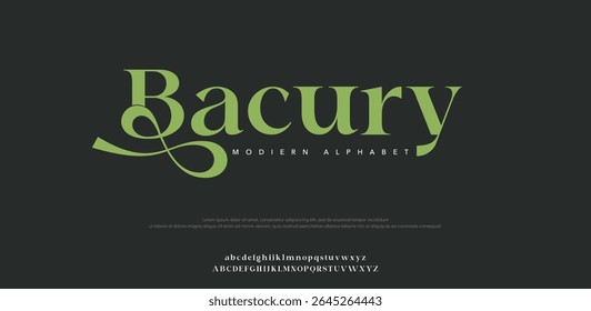 Bacury Sport Modern Future Logo Alphabet Font and Number. Typography abstract bold fonts technology, sport, movie brand and logos. vector illustration 