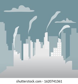 Bad air pollution PM2.5 (Particulate Matter 2.5) in big city.