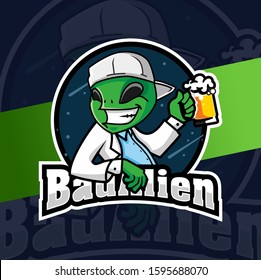 bad alien mascot esport logo