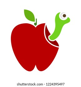 bad apple. A Grumpy Red Apple Fruit Cartoon Mascot Character. Vector apple Isolated On White Background