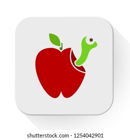 bad apple. A Grumpy Red Apple Fruit Cartoon Mascot Character. Vector apple Isolated On White Background