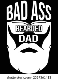 Bad ass bearded dad EPS file for cutting machine. You can edit and print this vector art with EPS editor.