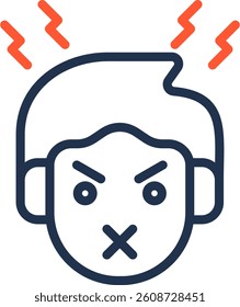 Bad Attitude Icon Color Line Vector Illustration