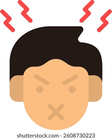 Bad Attitude Icon Flat Vector Illustration