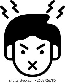 Bad Attitude Icon Glyph Vector Illustration