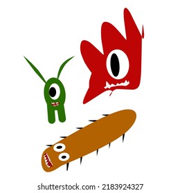 bad bacteria cartoon photo vector illustration