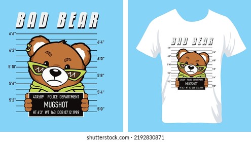 bad bear slogan tee print design