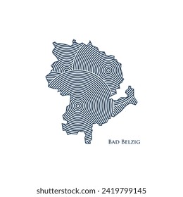 Mapa de Belzig malo - Mapa mundial de la plantilla de vector internacional. Ilustración vectorial de silueta de la región alemana