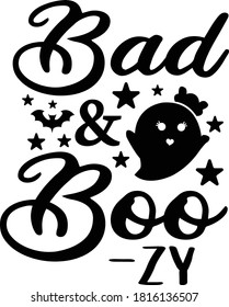 bad and boo halloween design vector