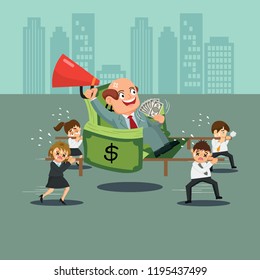 Bad Boss Billionaire, Illustration Vector Cartoon
