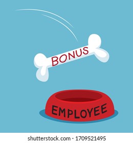 Bad Boss Giving Little Bonus Money, illustration vector cartoon