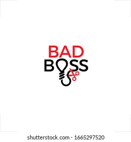 diseño del tipo de logotipo del jefe malo detener el acoso