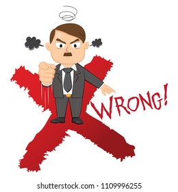 Bad Boss Tell You Are Wrong, Illustration Vector Cartoon